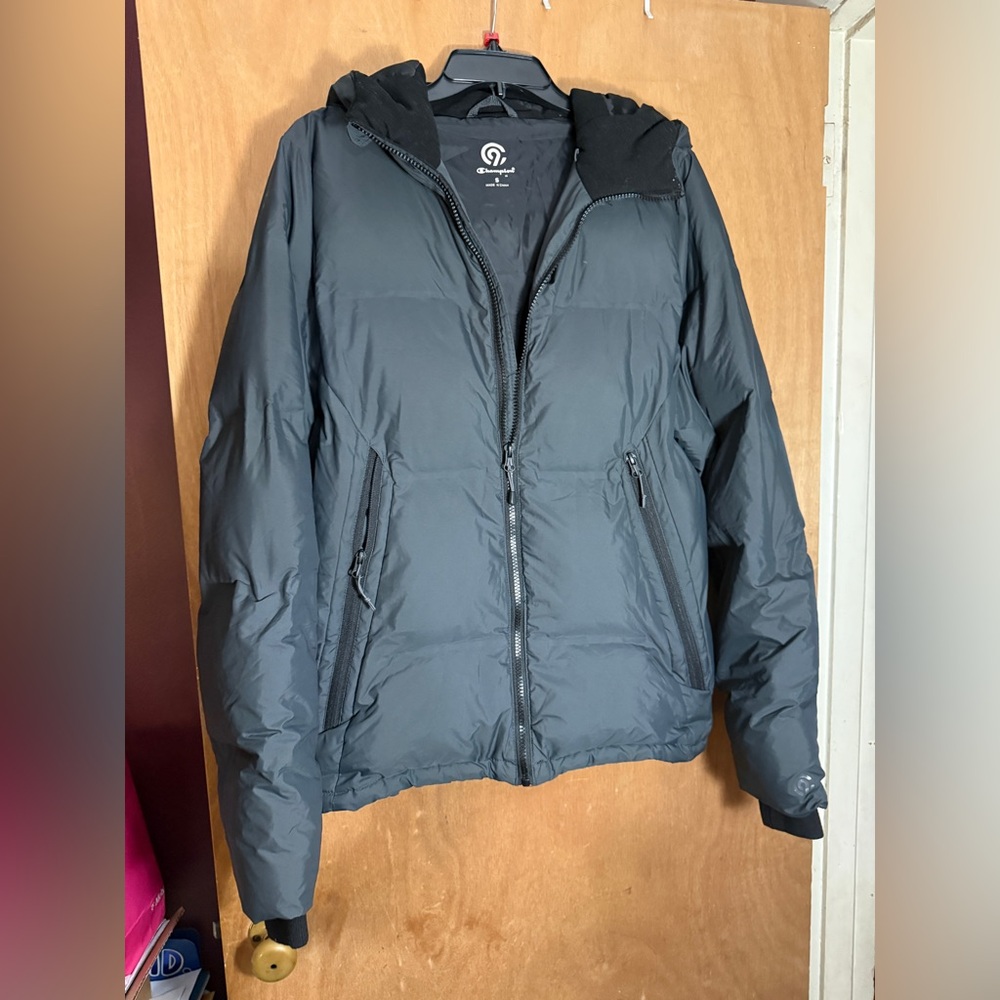 Champion Men's Charcoal Puffer Jacket.
